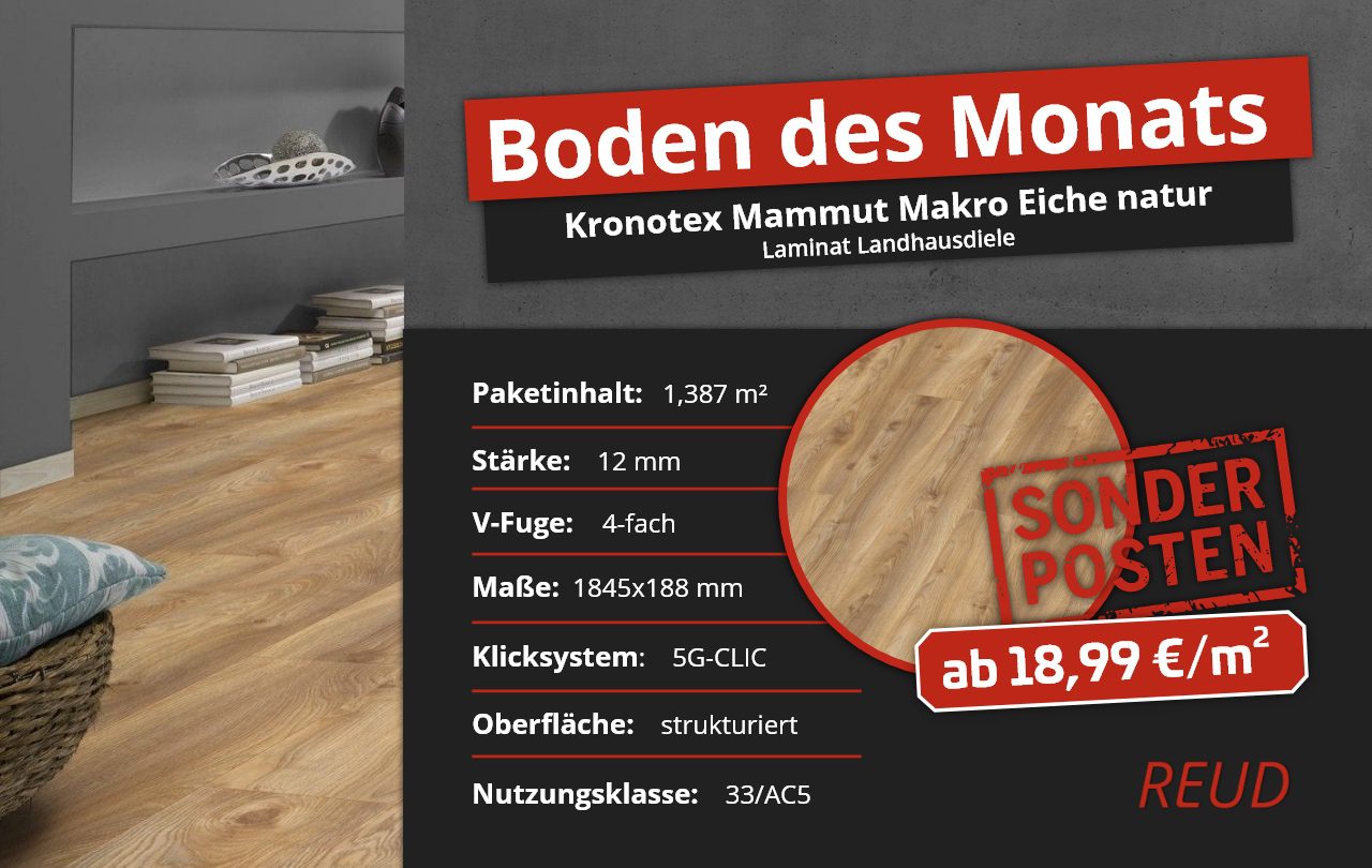 Kronotex Mammut Makro Eiche natur | Boden des Monats Juni 2023