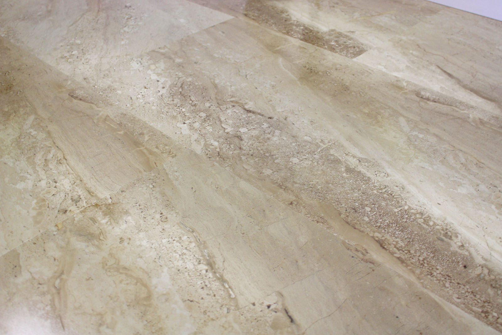 Vinyrock XXL Gloss Fliesenoptik Hochglanz Abu Dhabi Botticino mit Trittschalldämmung Vinylboden Klick