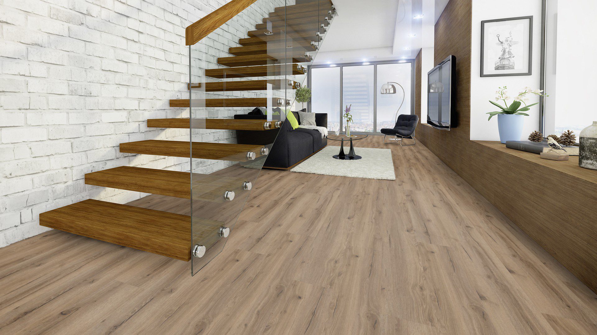 Bodencouture SofTEC Eiche Ilex mit Kork Trittschalldämmung Vinylboden Klick – Bild 2