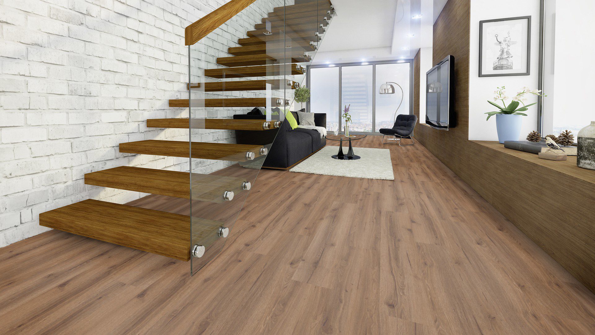 Bodencouture SofTEC Eiche Pyrus mit Kork Trittschalldämmung Vinylboden Klick – Bild 3