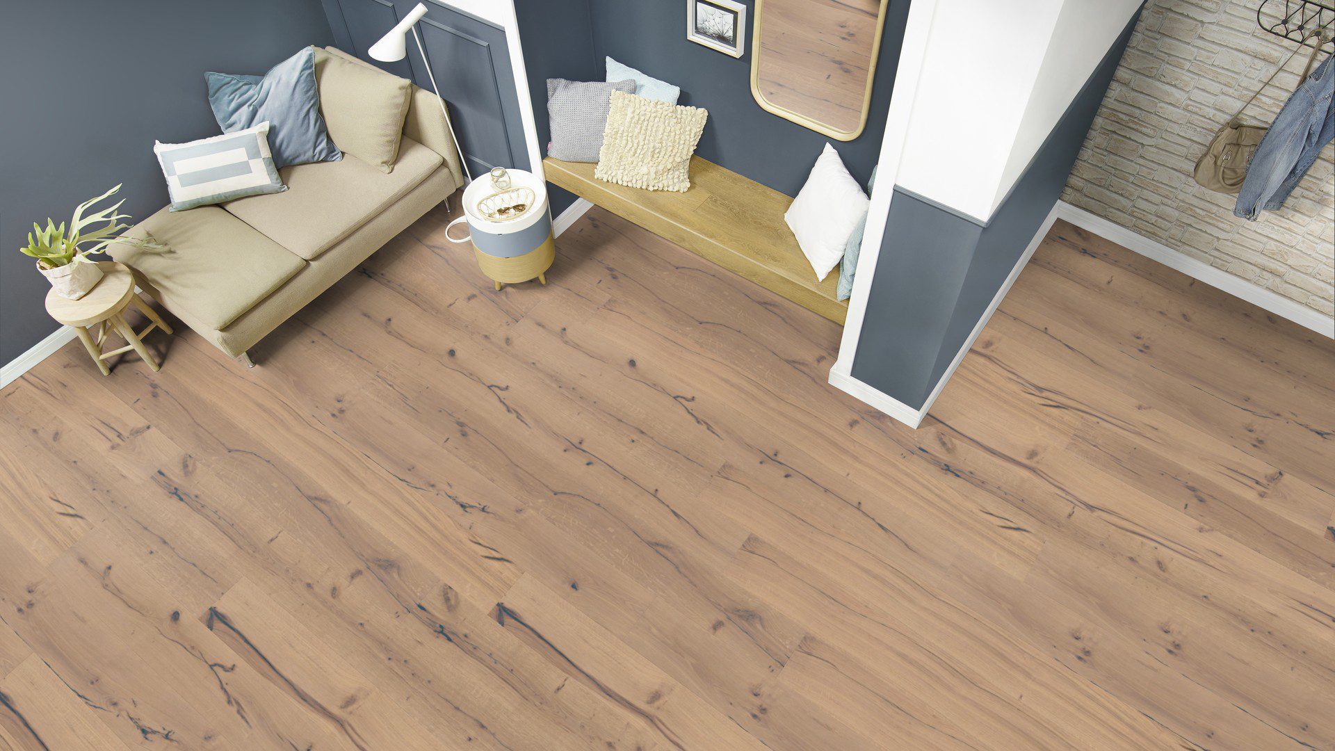 Rustic Collection Französische Eiche XXL rustikal gefast gebürstet weiß geölt Landhausdiele Fertigparkett