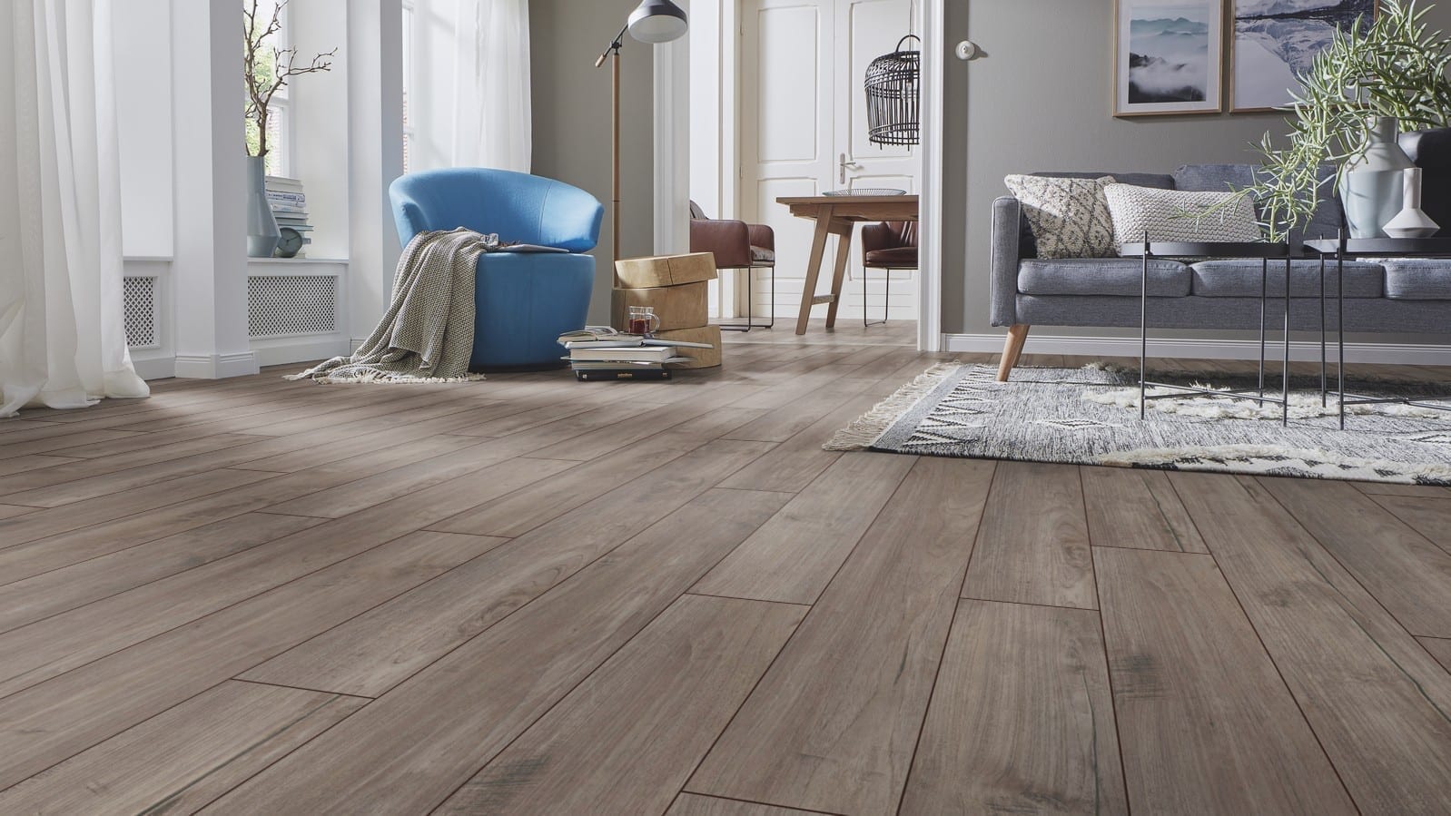 Kronotex Exquisit Nostalgie Teak silber Landhausdiele Laminat – Bild 3