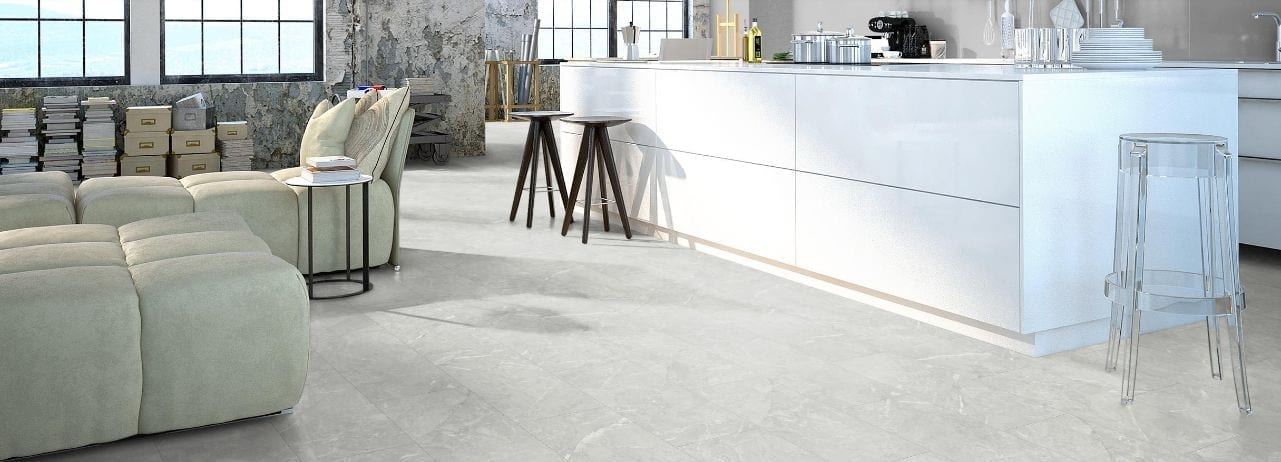 Classen Visiogrande Fliesenoptik Granit weiß wasserresistente Laminat – Bild 2