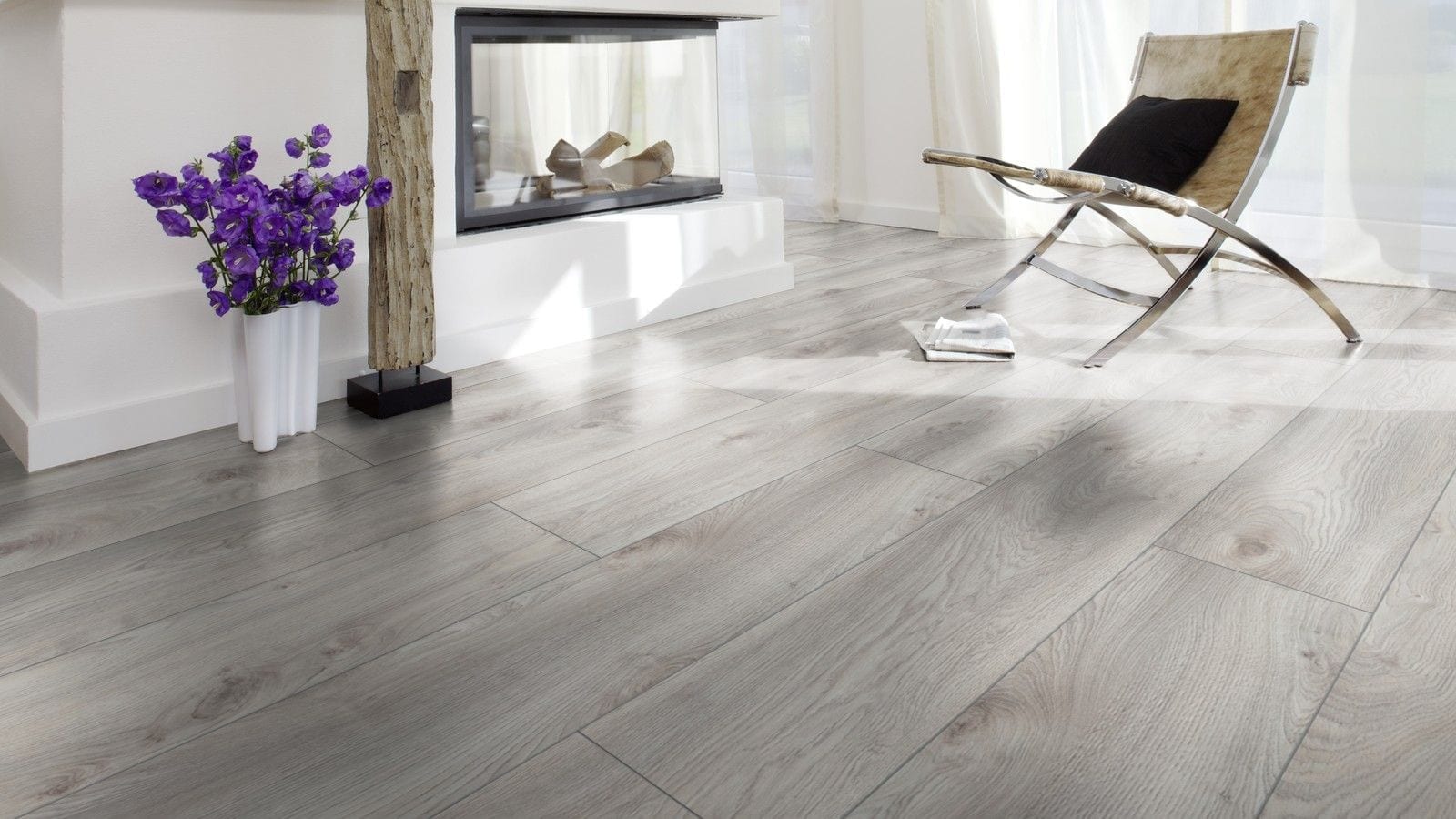 Kronotex Mammut plus Makro Eiche weiss Landhausdiele Laminat – Bild 3