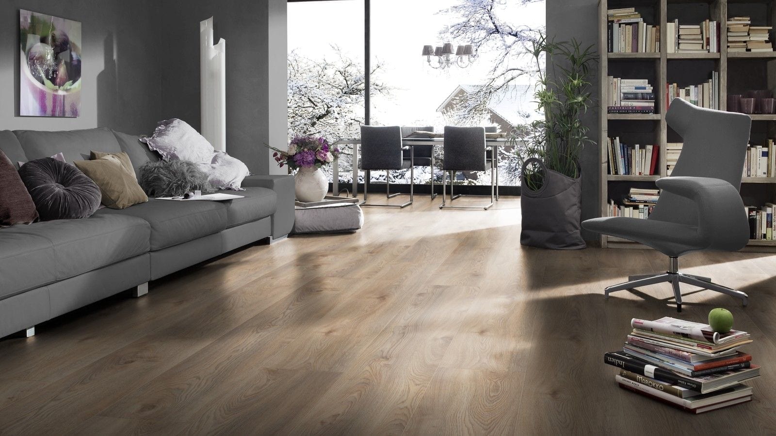 Kronotex Mammut plus Makro Eiche beige Landhausdiele Laminat – Bild 3