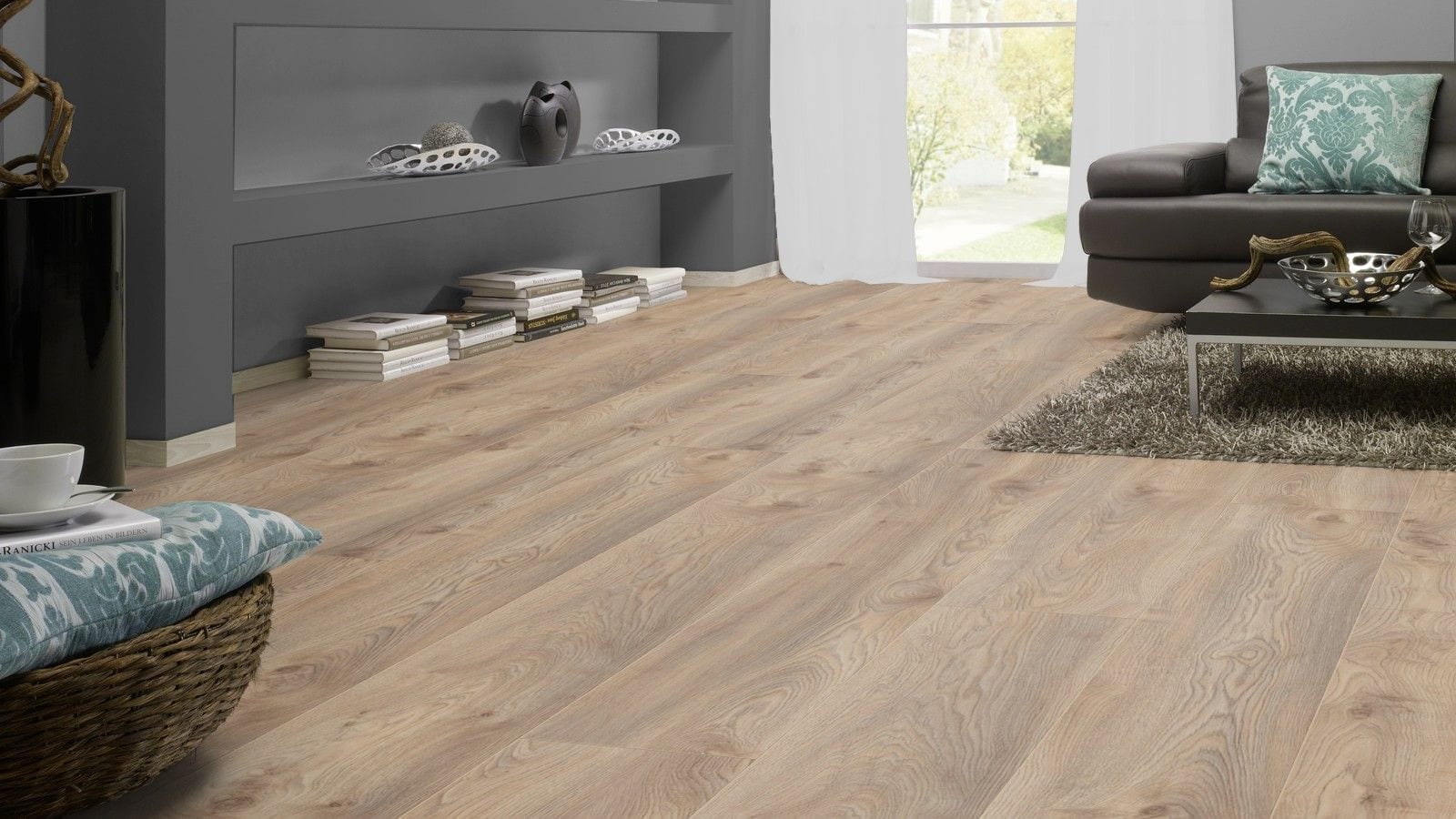 Kronotex Mammut plus Makro Eiche beige Landhausdiele Laminat – Bild 4
