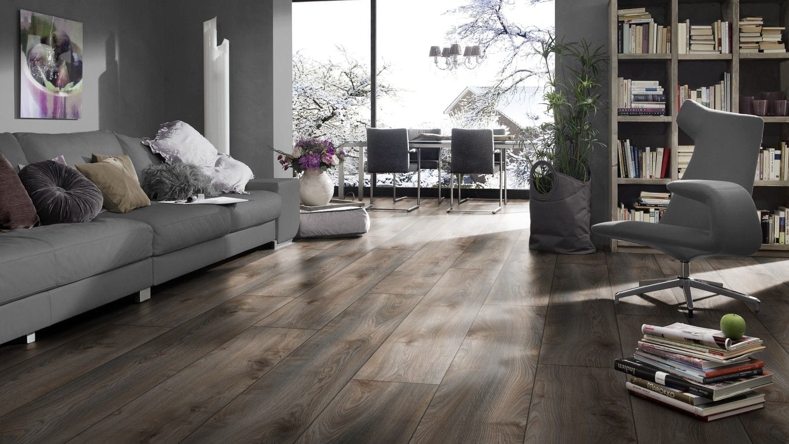 Kronotex Mammut plus Makro Eiche grau Landhausdiele Laminat – Bild 4