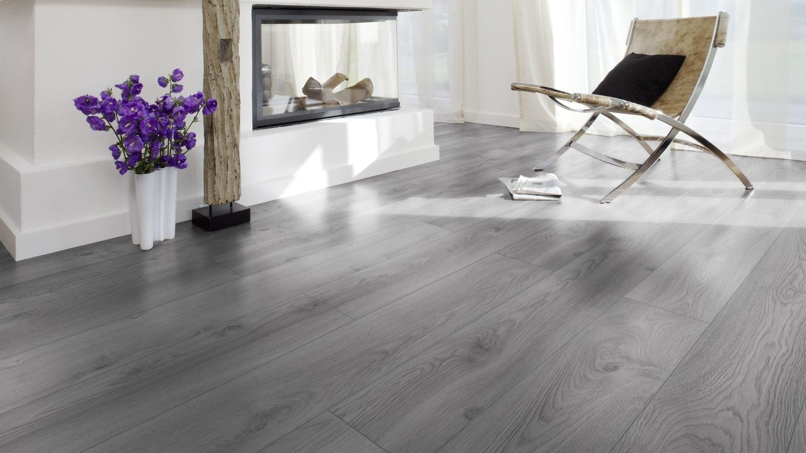 Kronotex Mammut Makro Eiche hellgrau Landhausdiele Laminat – Bild 2