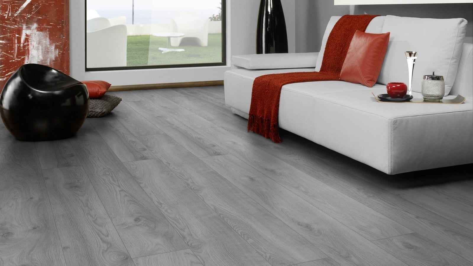 Kronotex Mammut Makro Eiche hellgrau Landhausdiele Laminat – Bild 3