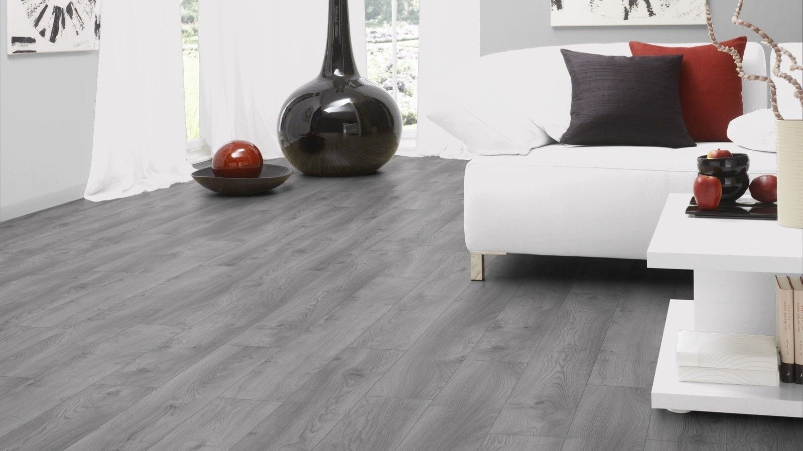 Kronotex Mammut Makro Eiche hellgrau Landhausdiele Laminat – Bild 4